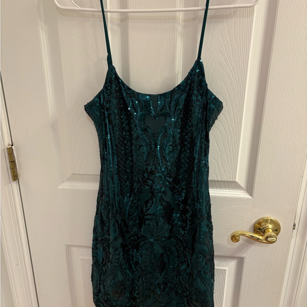 Lucy in the Sky Teal Sequin Mini Dress